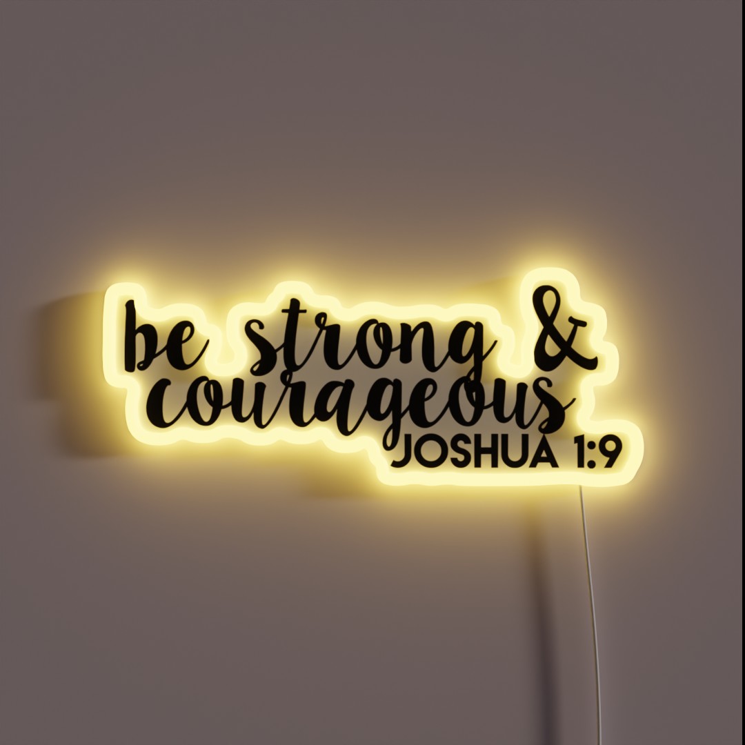 Be Strong And Courageous Joshua 1 9 RGB Neon Sign Be Strong And Courageous Joshua 1 9 RGB Neon Sign