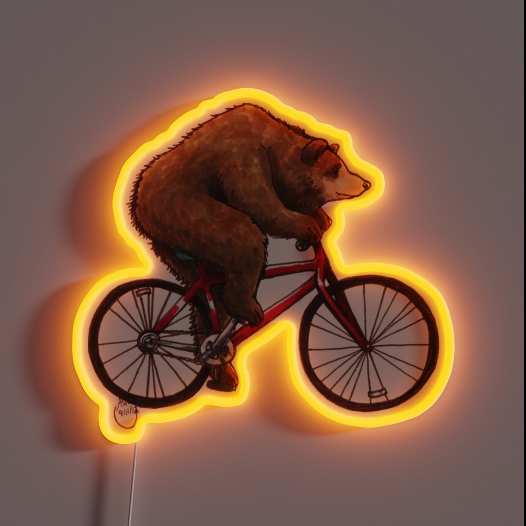Bear On A Bike RGB Neon Sign Bear On A Bike RGB Neon Sign