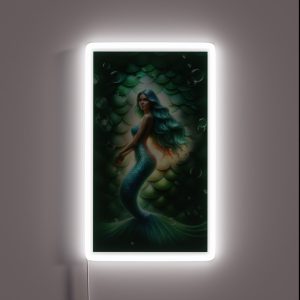 Beautiful Mermaid With Bubble Backdrop RGB Neon Sign