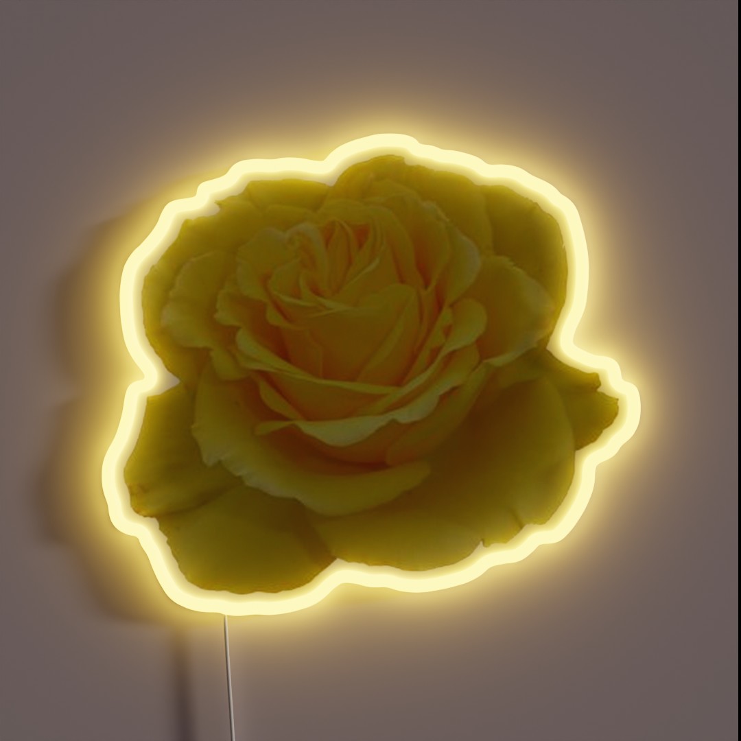 Beautiful Yellow Rose Closeup Photograph RGB Neon Sign Beautiful Yellow Rose Closeup Photograph RGB Neon Sign