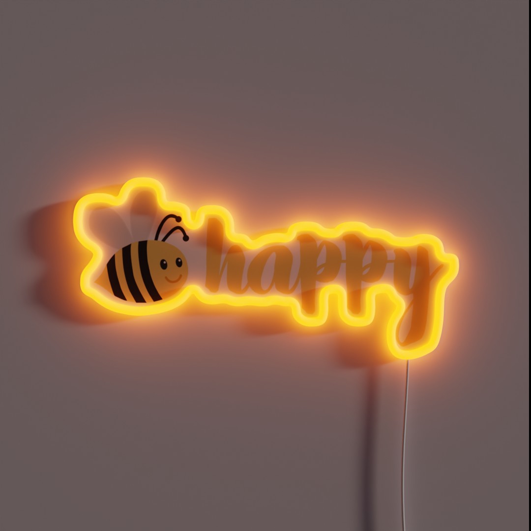 Bee Happy RGB Neon Sign Bee Happy RGB Neon Sign