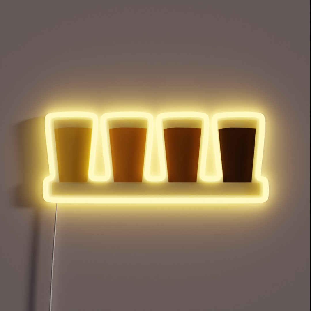 Beer Flight Tasting Paddle RGB Neon Sign Beer Flight Tasting Paddle RGB Neon Sign