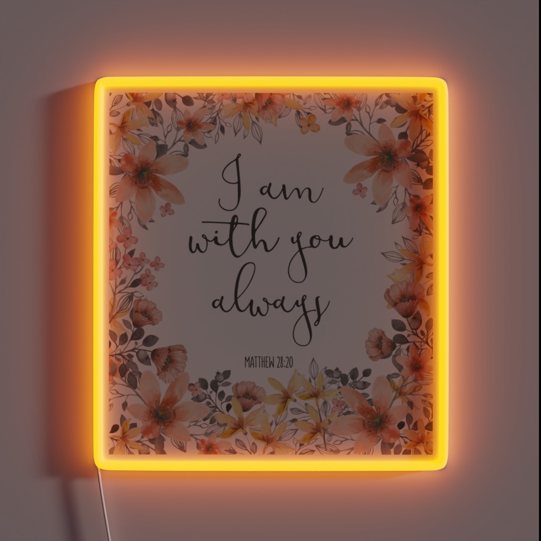 Bible Verse I Am With You Always RGB Neon Sign Bible Verse I Am With You Always RGB Neon Sign