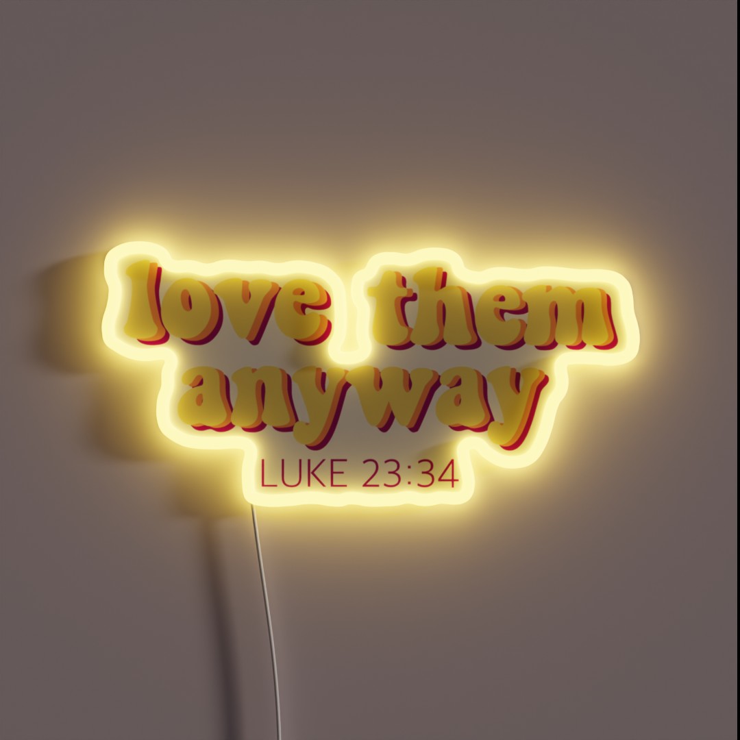 Bible Verse Luke 23 34 RGB Neon Sign Bible Verse Luke 23 34 RGB Neon Sign