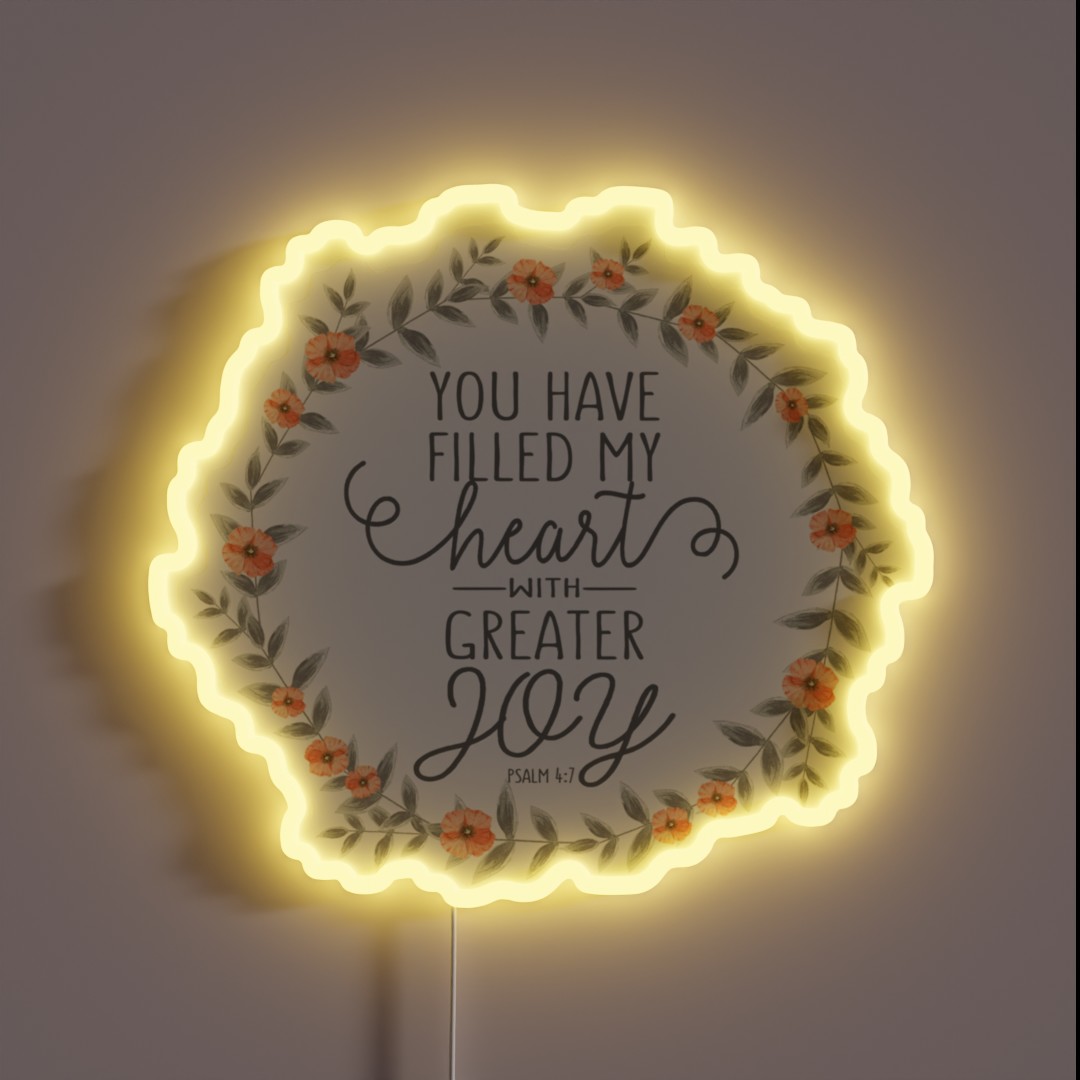 Bible Verse Psalm 4 7 RGB Neon Sign Bible Verse Psalm 4 7 RGB Neon Sign