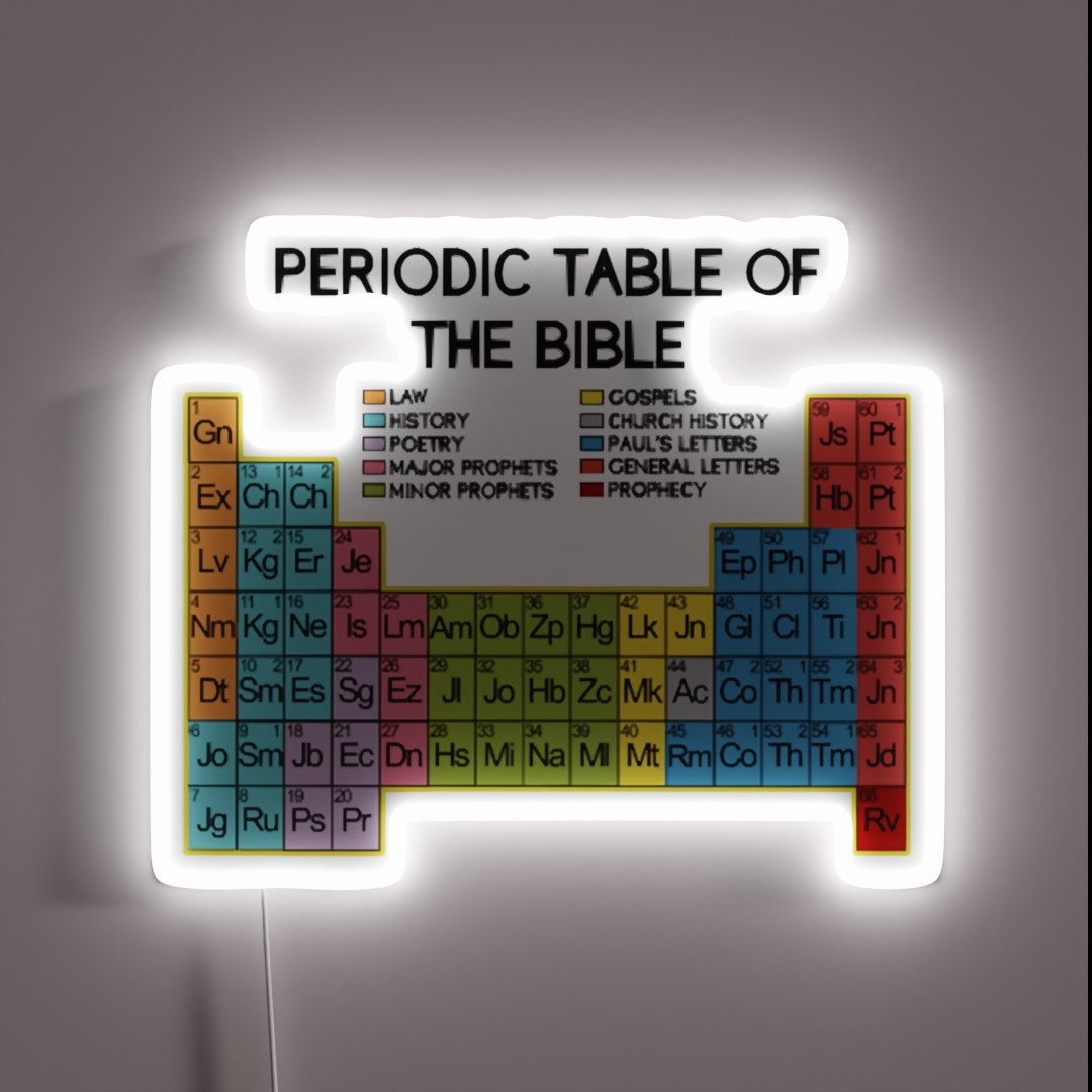 Bible Word Of God Periodic Table Of Bible RGB Neon Sign Bible Word Of God Periodic Table Of Bible RGB Neon Sign