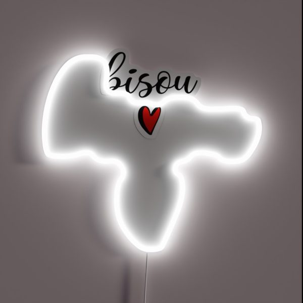 Bisou Kiss In French RGB Neon Sign