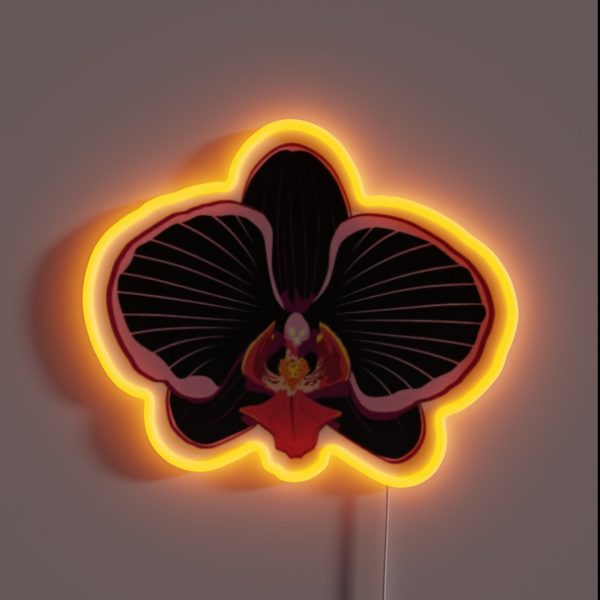 Black And Pink Orchid RGB Neon Sign