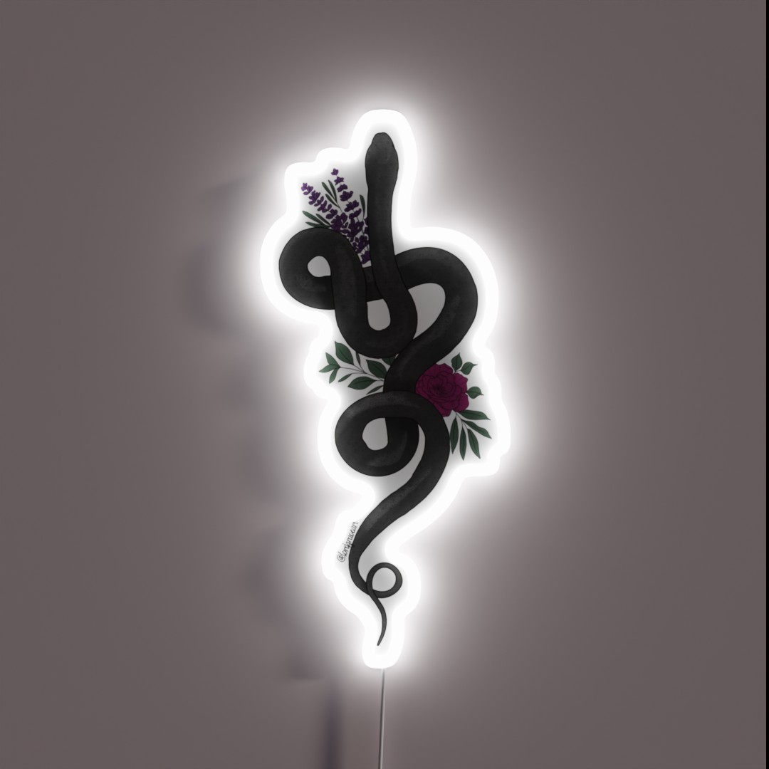 Black Floral Snake RGB Neon Sign Black Floral Snake RGB Neon Sign