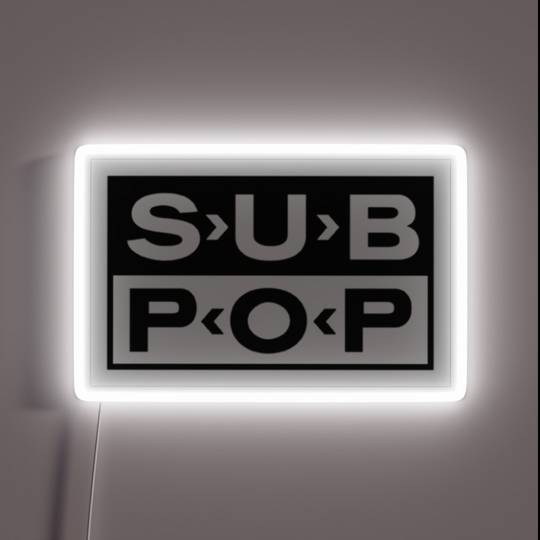 Black Sub Pop Records Classic RGB Neon Sign Black Sub Pop Records Classic RGB Neon Sign