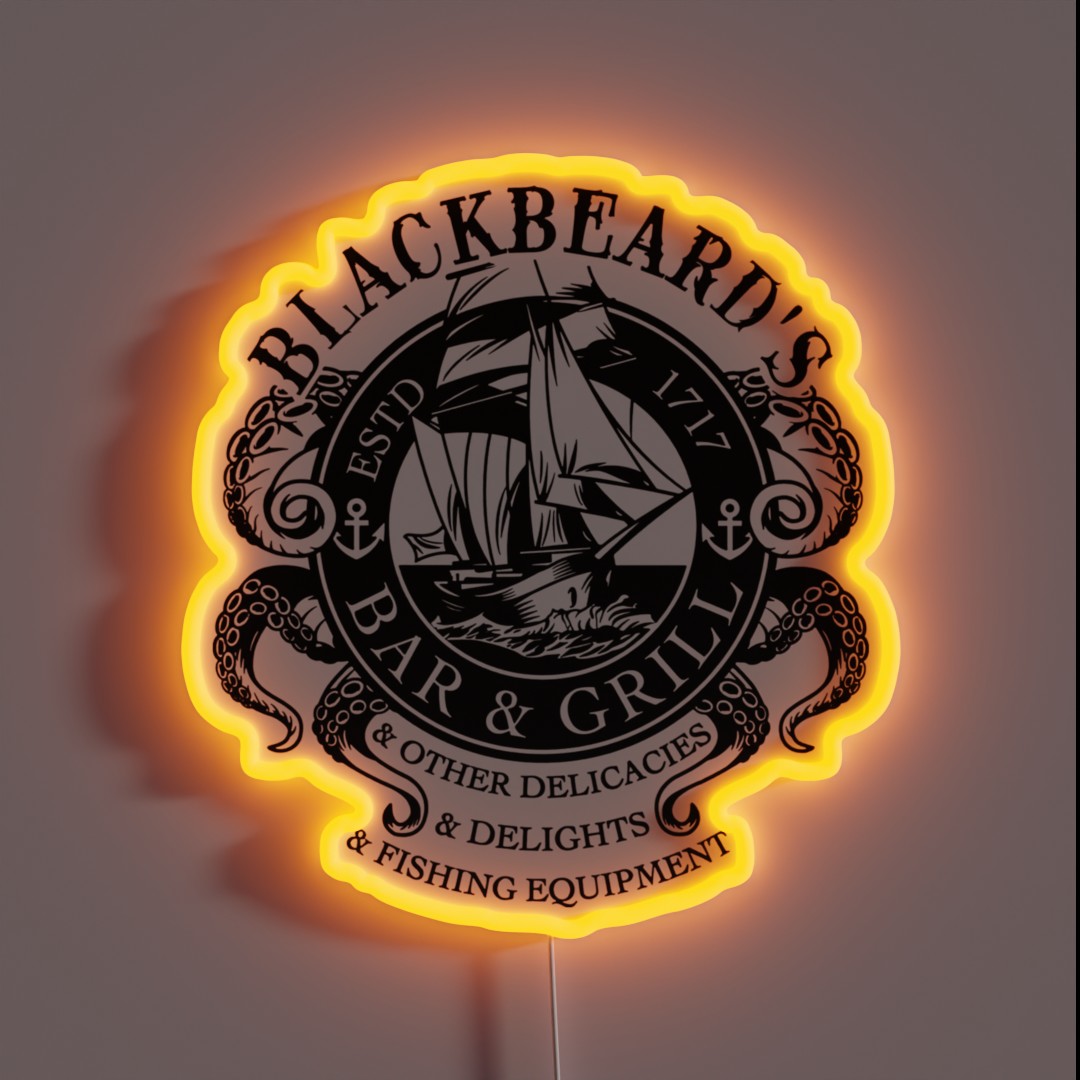 Blackbeard S Bar And Grill Other Delicacies RGB Neon Sign Blackbeard S Bar And Grill Other Delicacies RGB Neon Sign