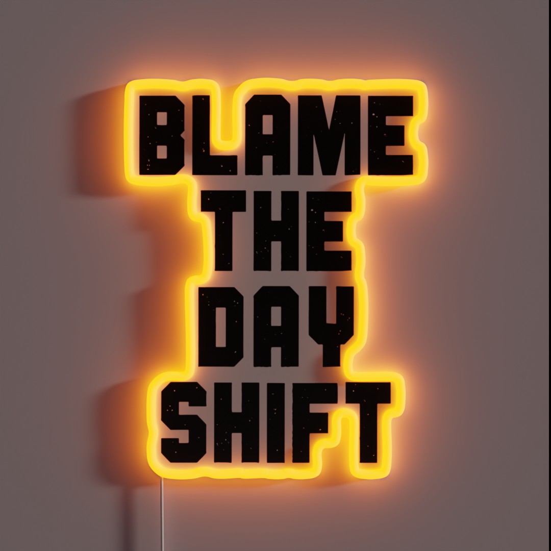 Blame The Day Shift RGB Neon Sign Blame The Day Shift RGB Neon Sign
