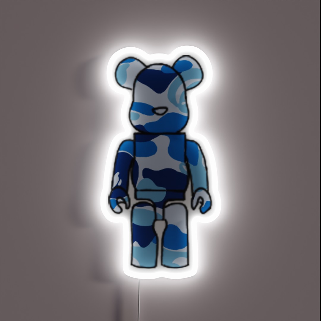Blue Camo Bearbrick RGB Neon Sign Blue Camo Bearbrick RGB Neon Sign