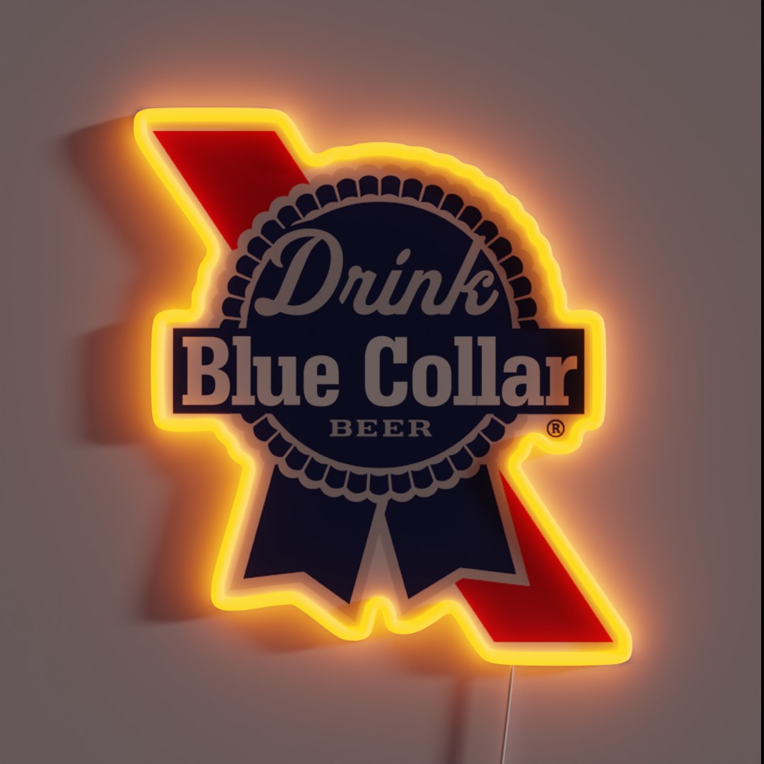 Blue Collar Drink Beer RGB Neon Sign Blue Collar Drink Beer RGB Neon Sign
