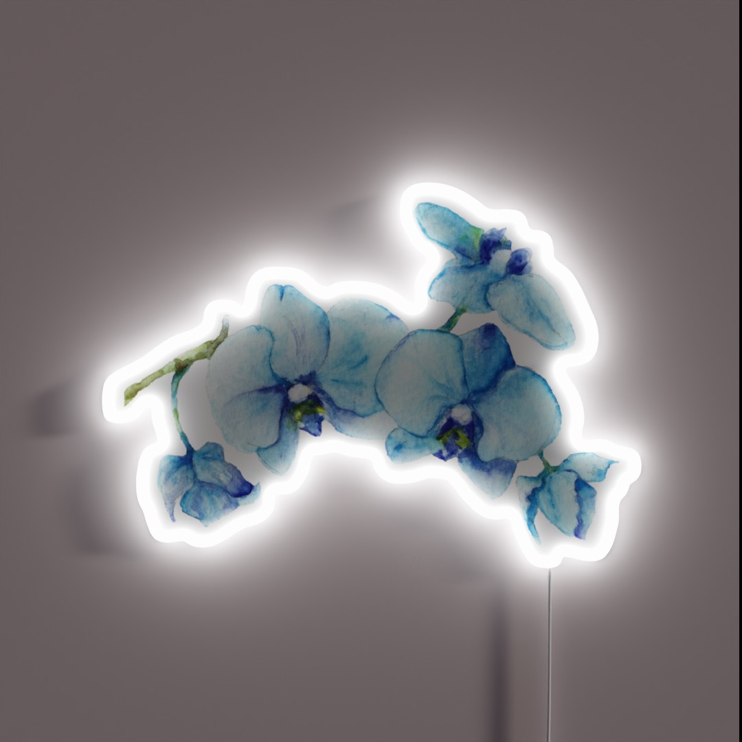 Blue Orchid Botanical Art RGB Neon Sign Blue Orchid Botanical Art RGB Neon Sign