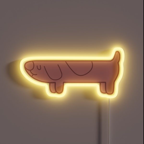 Bluey Inspired Long Dog Pink RGB Neon Sign