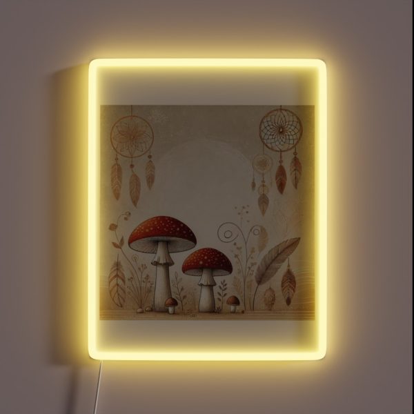 Boho Amanita Muscaria RGB Neon Sign