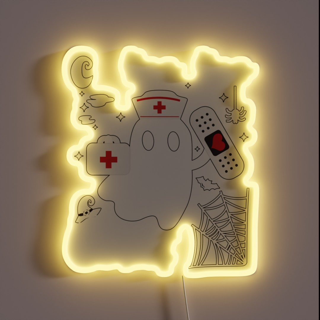 Boo Boo Crew Nursing Funny Halloween RGB Neon Sign Boo Boo Crew Nursing Funny Halloween RGB Neon Sign