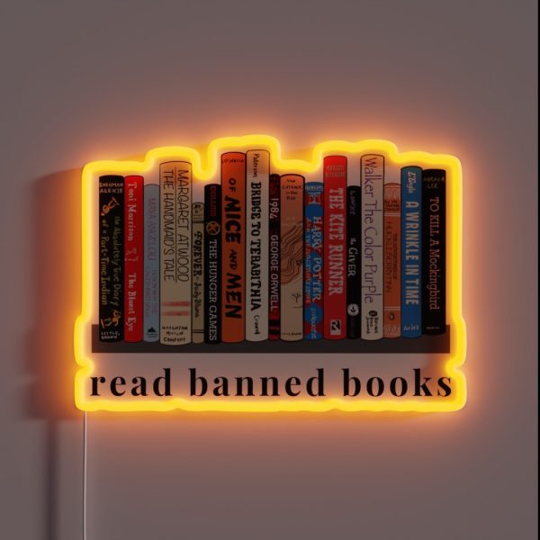 Book Bans Are Unamerican Banning Books RGB Neon Sign