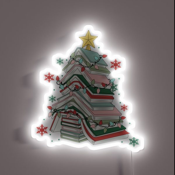 Book Christmas Tree RGB Neon Sign