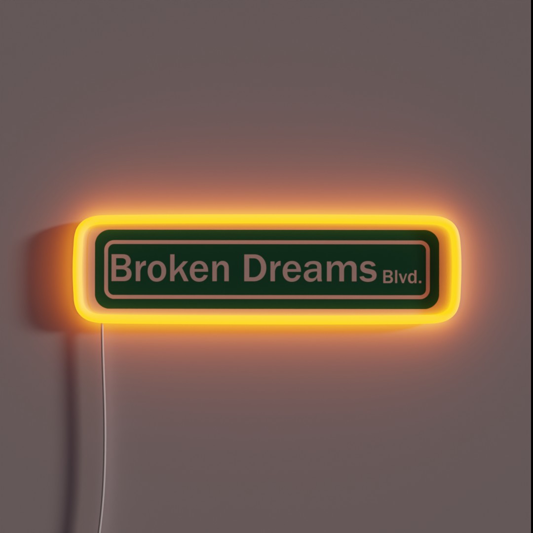 Boulevard Of Broken Dreams Ecrypted Song Title RGB Neon Sign Boulevard Of Broken Dreams Ecrypted Song Title RGB Neon Sign
