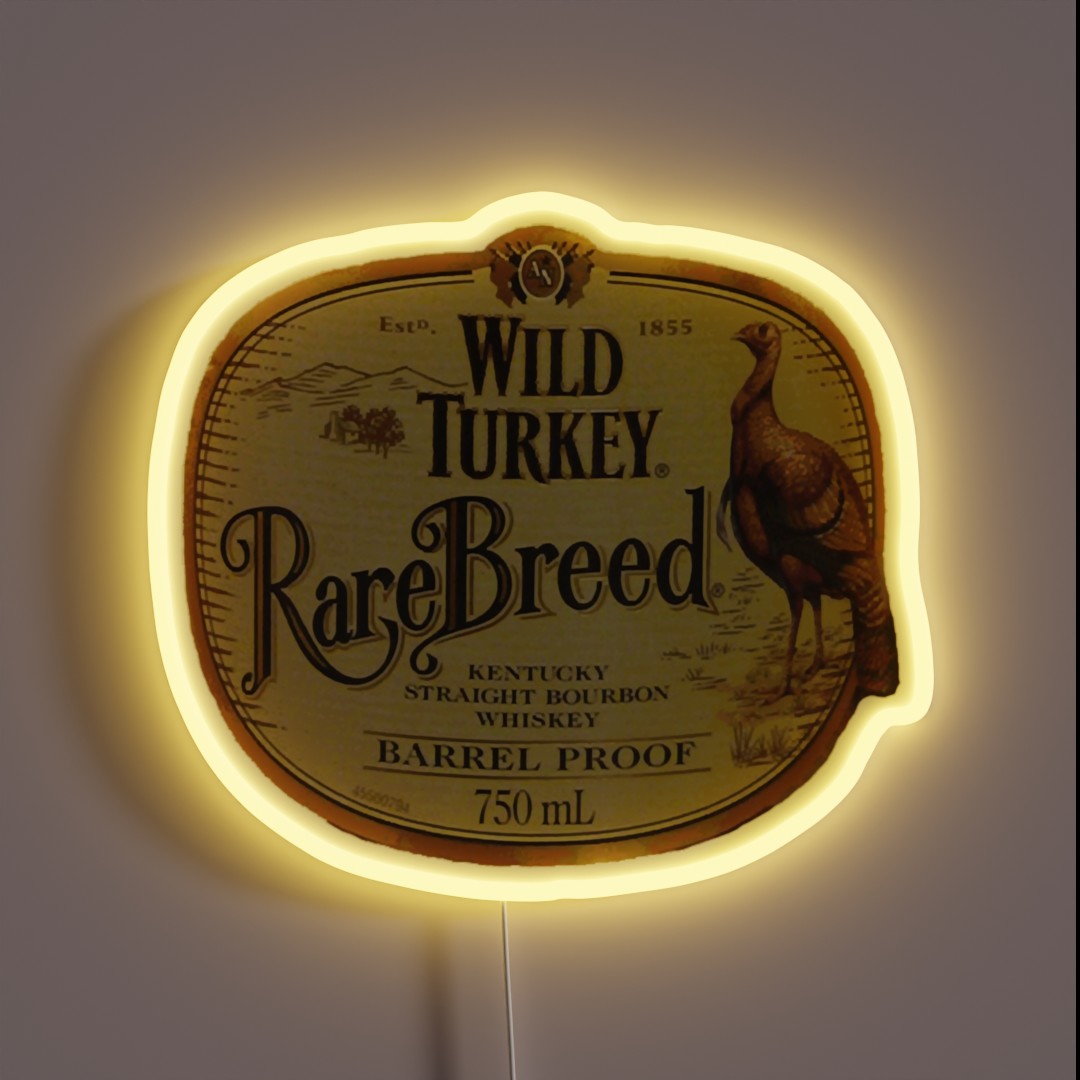Breed Rare Classic Vintage Wild Turkey RGB Neon Sign Breed Rare Classic Vintage Wild Turkey RGB Neon Sign