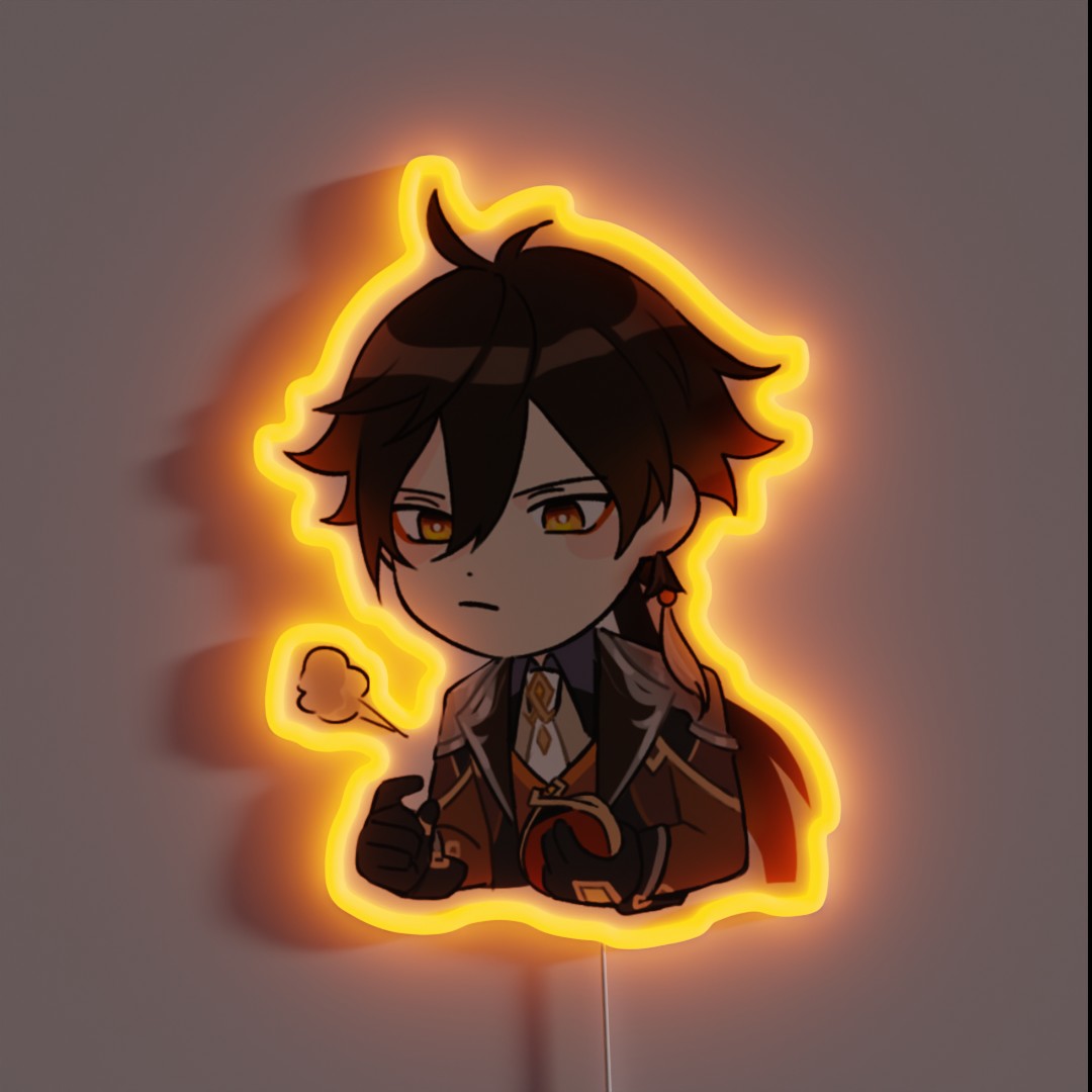 Broke Zhongli RGB Neon Sign Broke Zhongli RGB Neon Sign