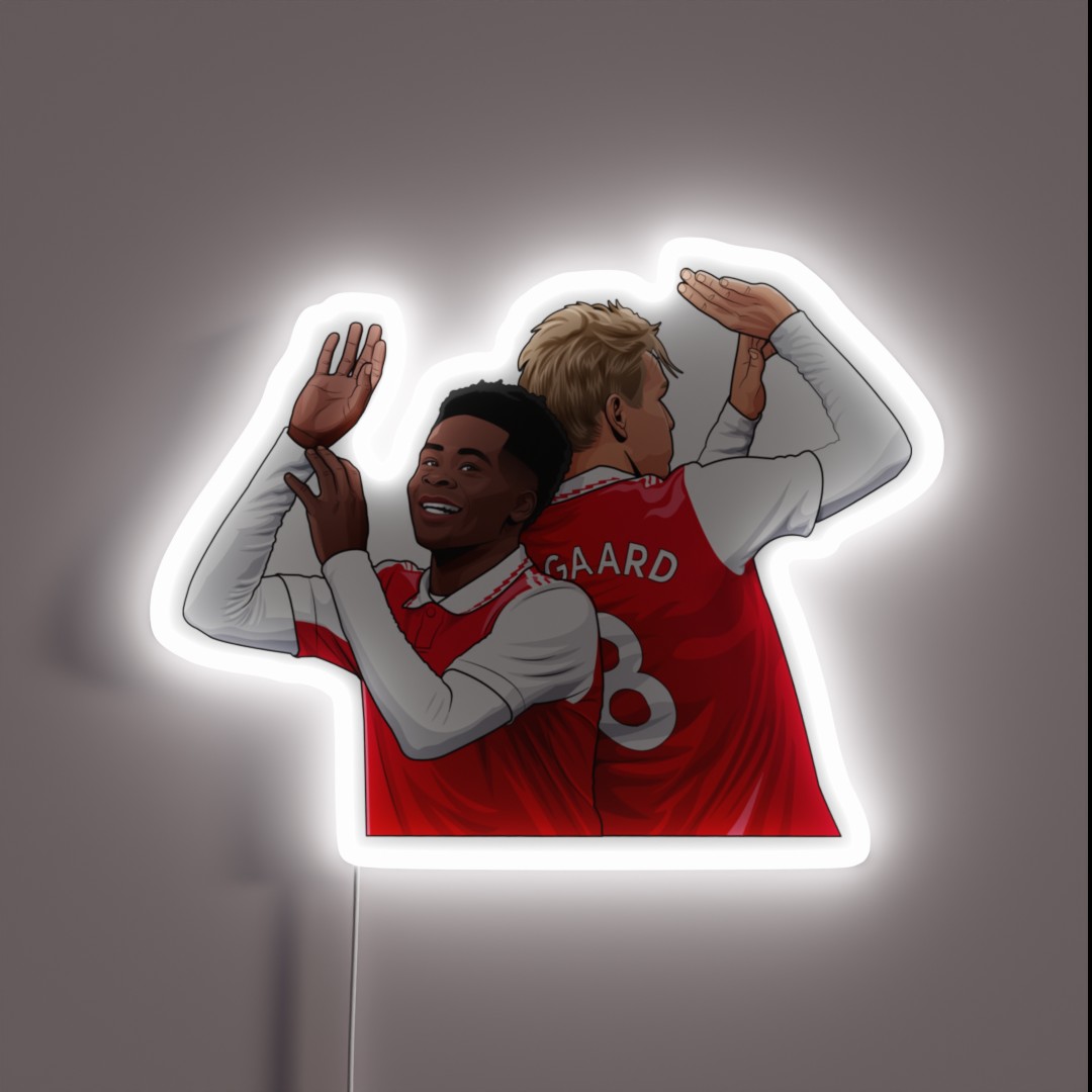 Bukayo Saka And Martin Odegaard Arsenal RGB Neon Sign Bukayo Saka And Martin Odegaard Arsenal RGB Neon Sign