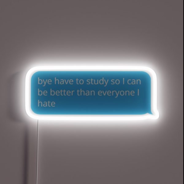 Bye Have To Study Imessage RGB Neon Sign