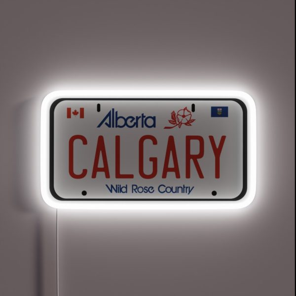 Calgary License Plate RGB Neon Sign