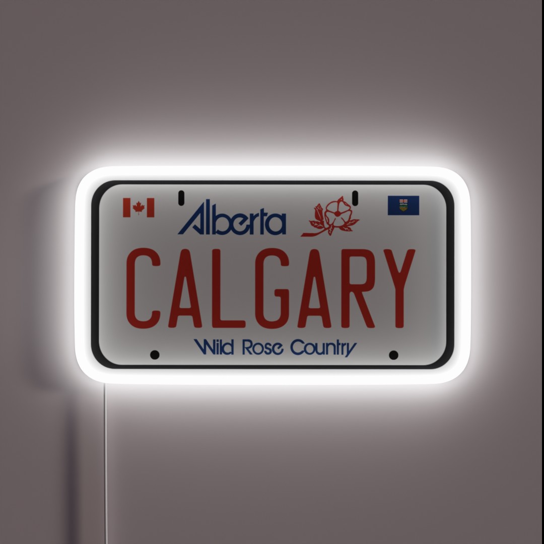 Calgary License Plate RGB Neon Sign Calgary License Plate RGB Neon Sign