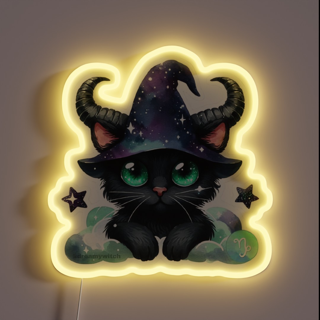 Capricorn Black Cat RGB Neon Sign Capricorn Black Cat RGB Neon Sign