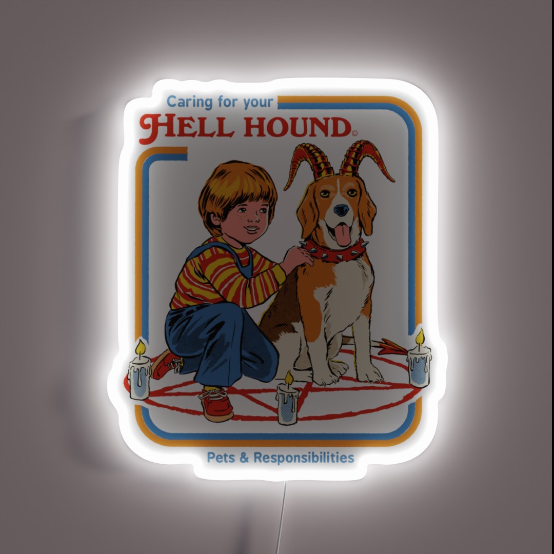 Caring For Your Hell Hound RGB Neon Sign Caring For Your Hell Hound RGB Neon Sign