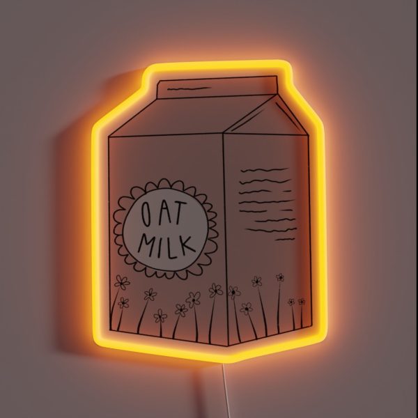 Carton Of Oat Milk Pink RGB Neon Sign