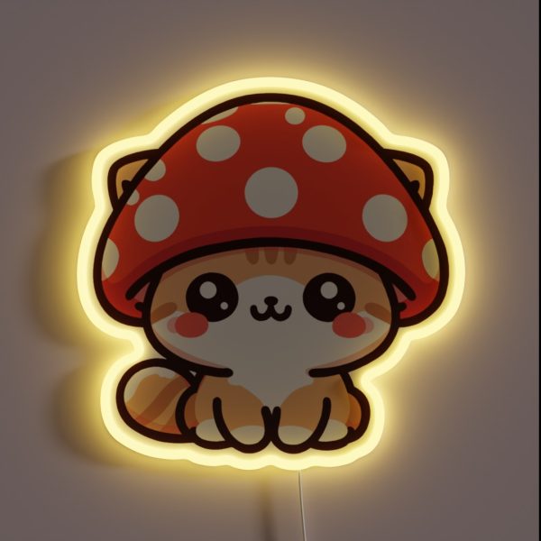 Cat Mushroom Cute Kitty RGB Neon Sign
