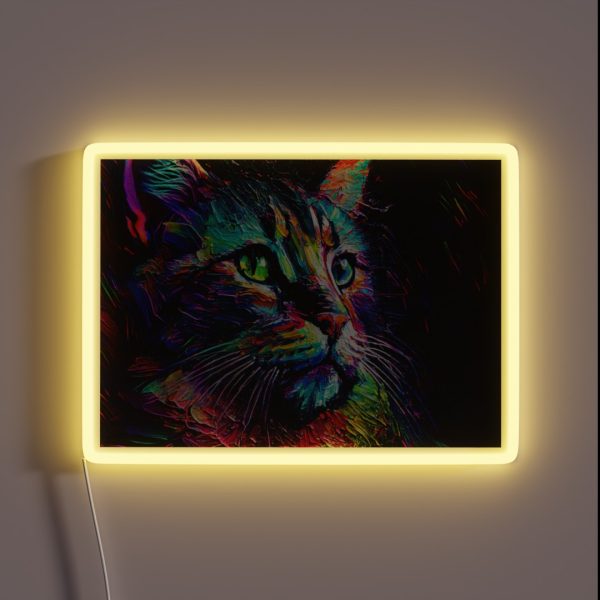 Cat Unique Style Design Cat Colorful RGB Neon Sign