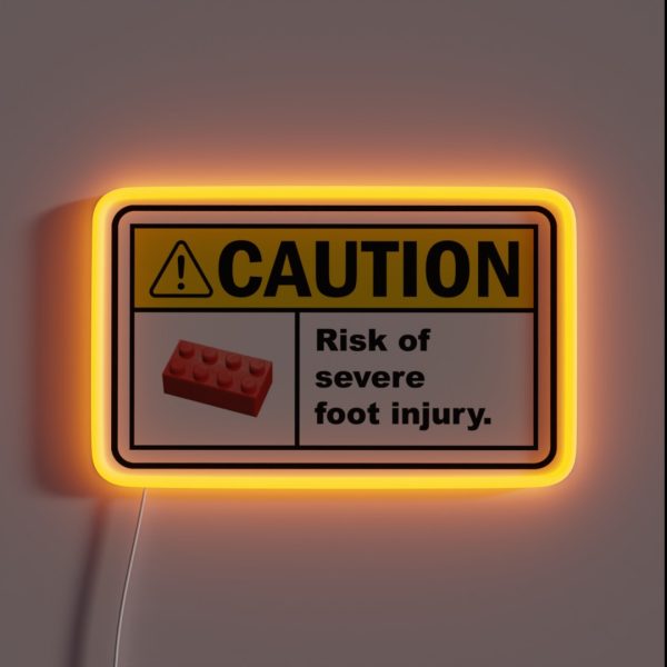 CAUTION Deadly Brick Ahead RGB Neon Sign