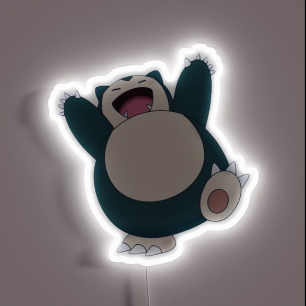 Funny Cute Snorlax Cartoon Anime Meme RGB Neon Sign