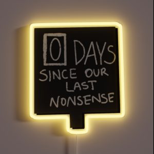 0 Days Since Our Last Nonsense Jim And Dwight RGB Neon Sign