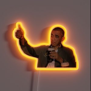 Barack Obama Bottoms Up RGB Neon Sign