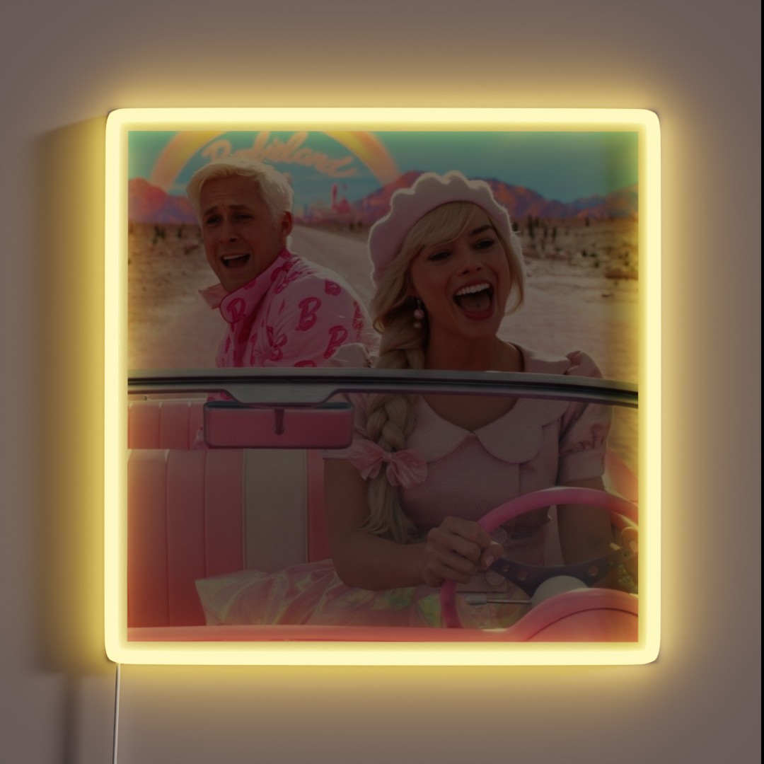 BARBIE Margot Robbie And Rayan Reynolds RGB Neon Sign BARBIE Margot Robbie And Rayan Reynolds RGB Neon Sign