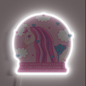 Barbie Movie Horses Patriarchy Quote Ken RGB Neon Sign Barbie Movie Horses Patriarchy Quote Ken RGB Neon Sign