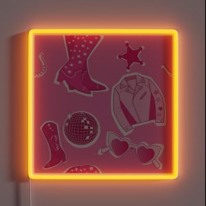 Barbiecore Seamless Pattern RGB Neon Sign Barbiecore Seamless Pattern RGB Neon Sign