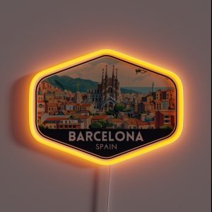 Barcelona Spain City Travel Souvenir RGB Neon Sign