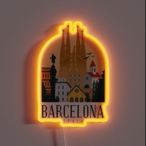 Barcelona Spain RGB Neon Sign