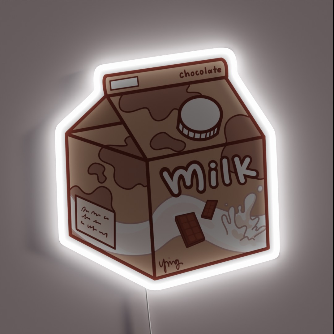 Basic Milk Carton Chocolate RGB Neon Sign Basic Milk Carton Chocolate RGB Neon Sign