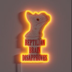 Basilisk Lizard Reptilian Brain Disapproves RGB Neon Sign