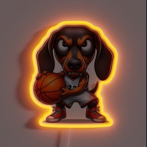 Basketball Dachshund 5 RGB Neon Sign