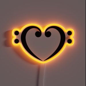 Bass Clef Heart Music Musician Party Festival Drum And Bass RGB Neon Sign Bass Clef Heart Music Musician Party Festival Drum And Bass RGB Neon Sign