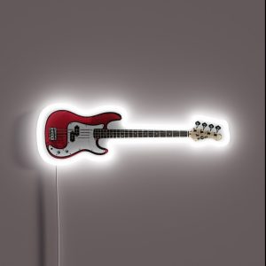 Bass Guitar In Red RGB Neon Sign